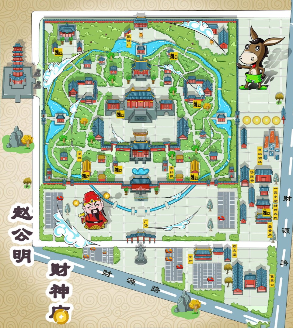 沈阳寺庙类手绘地图